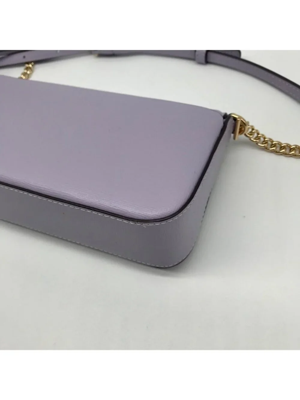 Kate Spade Lavender Saffiano Leather Flap Chain Crossbody Bag